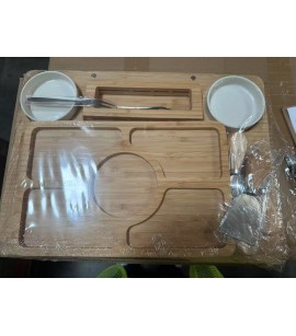 Bamboo Charcuterie Boards and Knife Set. 987 Sets. EXW Los Angeles